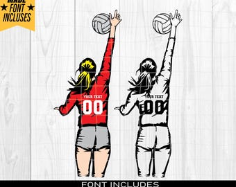 Volleyball spiking the ball SVG, Volleyball svg, Change SVG Colors in Canva, Volleyball Girl svg, volleyball player svg, Volleyball png
