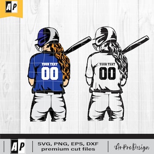 Svg de softbol femenino, capas de colores, swing de softbol, juego de béisbol para silueta, actividad deportiva con base de bate o Cricut