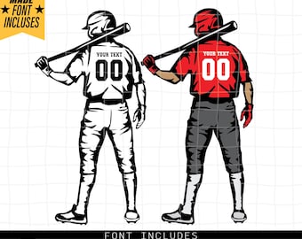 Baseball Player SVG, farbige Schichten, personalisierte Name SVG, Baseball Team SVG, Baseball Dad SVG, Baseball Cutfile, Baseball