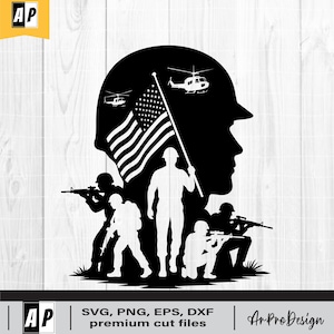 US Soldat SVG-Datei, oldtimer Soldaten svg, Armee svg, Militär svg, US-Flagge svg, US-Soldat geschnitten Datei, Militär png, Militärischer Vaterländischer Png Dxf