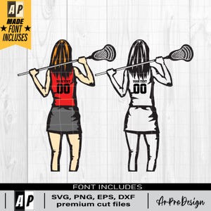 Lacrosse SVG, Lacrosse Mädchen, Lacrosse Spieler SVG, Lacrosse Spieler bedruckbar, Frau Lacrosse Silhouette, weiblicher Lacrosse Spieler
