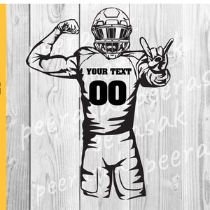 Customizable Football Player Svg Scalable Vector Graphics For Cricut