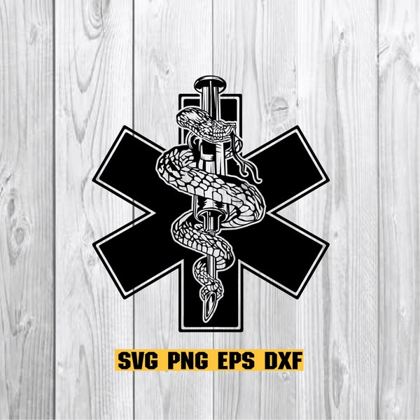 Paramedic EMS svg with Wings - Star of Life Monogram - Medic SVG - png - eps - pdf