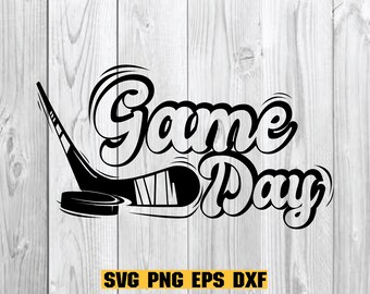 ゲーム デー ホッケー SVG、ホッケー SVG、ホッケー ママ SVG、ホッケー ママ シャツ SVG、アイス ホッケー SVG、Cricut 用 SVG ファイル