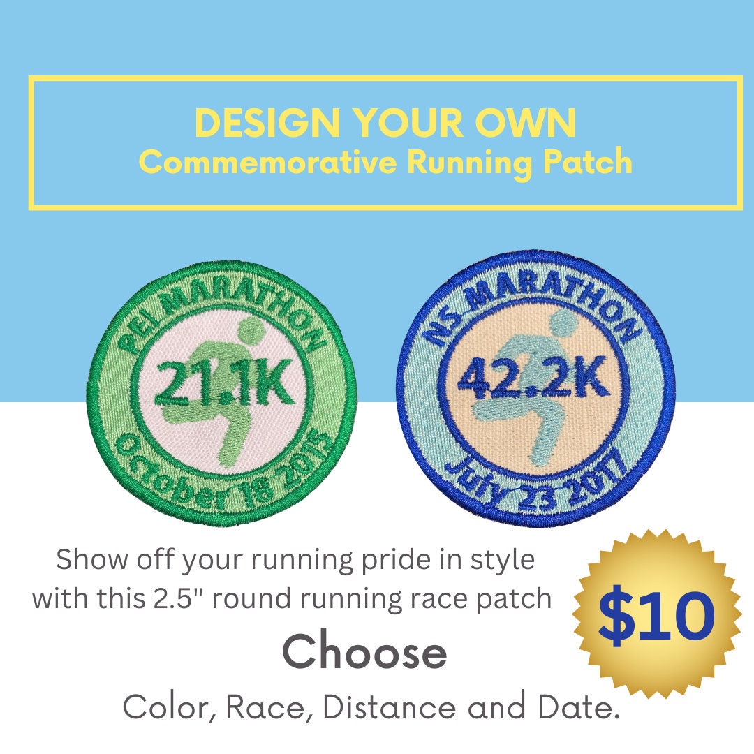 Personalized Commemorative Running Race Patch. Customized Colour, Race ...