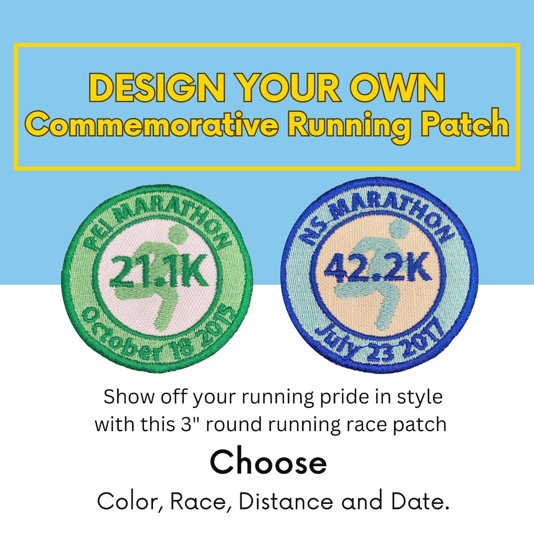 Distance Rider Back Patch Personalized Commemorative Running Race Patch. Customized Colour, Race ...