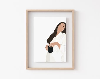 Abstract Woman Print, Abstract Wall Art, Boho Woman Print, Boho Wall Art, Digital Print