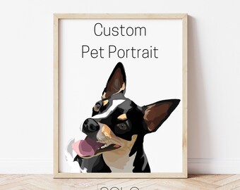 Retrato personalizado de animal de estimação, Retrato personalizado de animal de estimação, Retrato digital de animal de estimação, Retrato personalizado, Impressão personalizada