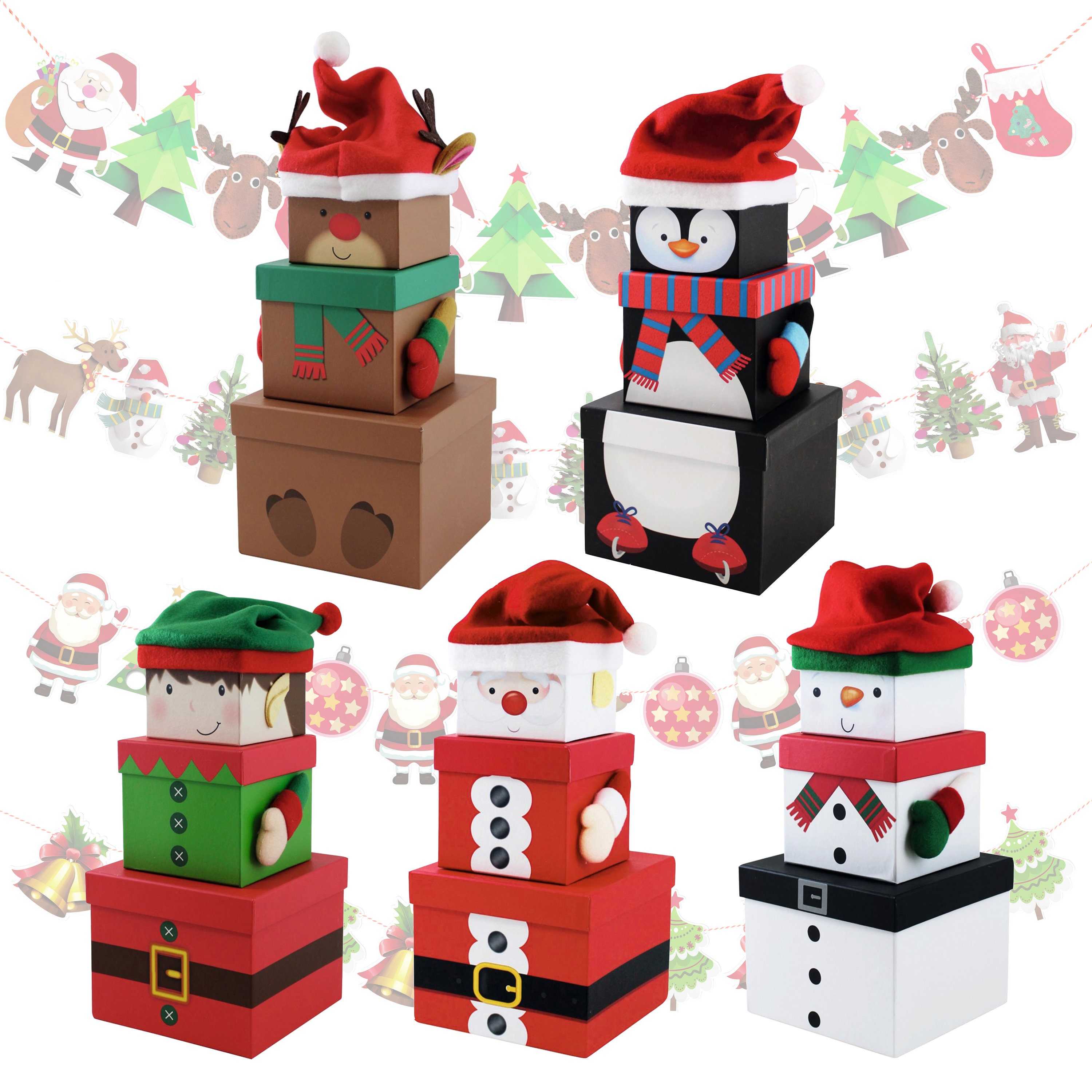 Stackable Elf Christmas Gift Boxes, Nested Christmas Eve Box, Elf Gift –  BrunosGraphics