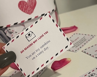 365 Reasons Why I Love You Love Notes Digital Editable - Etsy