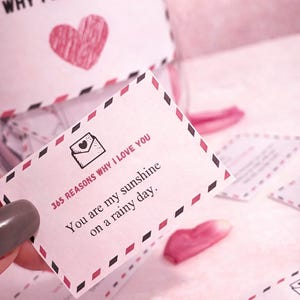 365 Gründe, dass ich dich liebe druckbare Glas Notizen - bearbeitbare Liebesnotizen Vorlage - Jubiläumsgeschenk für ihn sie - Valentinstag Geschenk - DIY