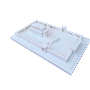 Modello Tempio Salomon, replica del portico corto da 18 pollici, realizzato in materiale, complemento d'arredo