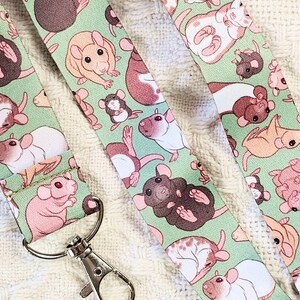Life with Rats Lanyard - Cute Fancy Rat Badge Holder