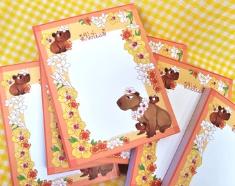 Tropical Capybaras - Mom and Babies 5.5"x4.25" Notepad