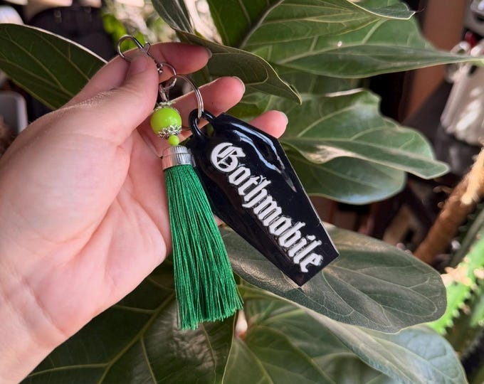 Featured listing image: Custom Acrylic Coffin Shaped Keychain | Personalized Keepsake Keychain | Goth Alt Nameplate | Gift for Goth Friend
