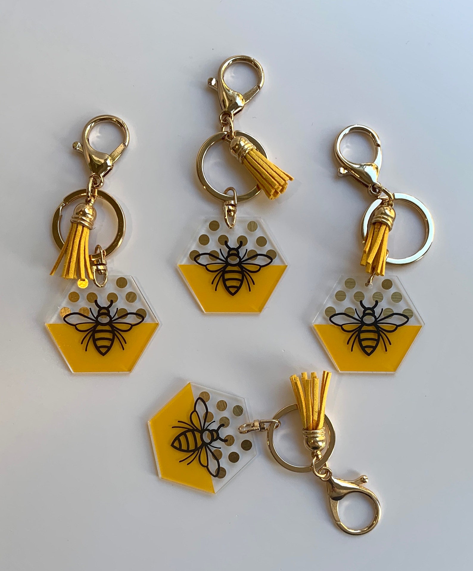 Acrylic Bee Keyring/Keychain Bee Keyring Gift Etsy