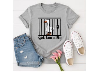 Camiseta "Go Too Silly Duck" / Camiseta divertida para amantes de los patos / Camiseta con juego de palabras humorístico sobre animales / Regalo de pato lindo / Ropa de ganso tonto