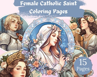 Catholic Coloring Pages, Female Catholic Saint Coloring Pages, Catholic Coloring Pages for Kids, Saint Coloring Pages, Catholic Coloring