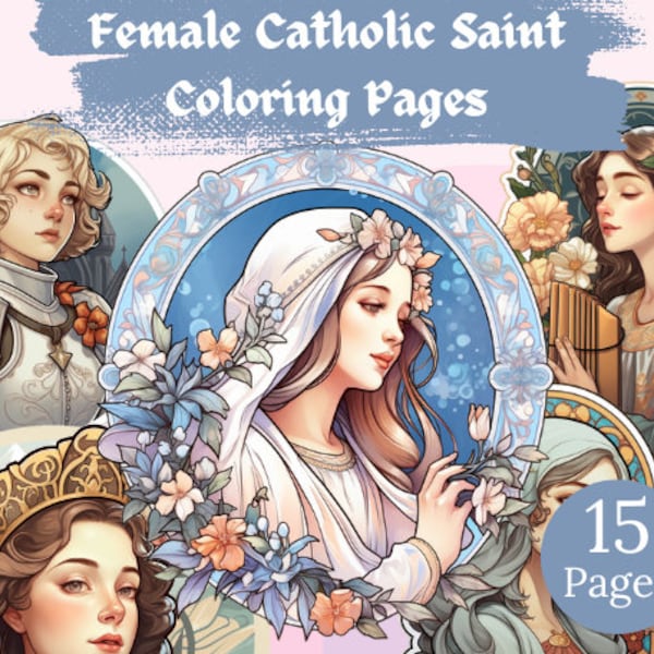 Catholic Coloring Pages, Female Catholic Saint Coloring Pages, Catholic Coloring Pages for Kids, Saint Coloring Pages, Catholic Coloring