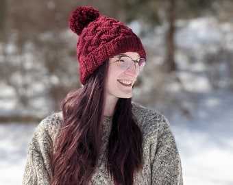 Cable Waves Hat & Bonus Scarf **KNITTING PATTERN**