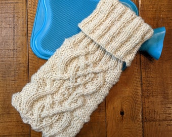Quick & Thick Hot Water Bottle Cozy **KNITTING PATTERN**