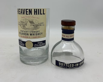 Heaven Hill Bottled in Bond Bourbon Candle, Scented Soy Wax, Choose the Fragrance, Cut Liquor Bottle, Many Scents, Gift, Vase, Upcycled