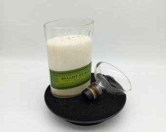 Bulleit Rye Candle, Scented Soy Wax, Choose the Fragrance, Cut Liquor Bottle, Many Scents, Gift, Vase, Upcycled, Recycled, Frontier