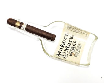 Maker's Mark Ash Tray, Cut Bottle Ashtray,  Bourbon Bottle Ashtray, Kentucky Straight Bourbon, Reversed Label Ashtray, Bourbon Gifts, Gift