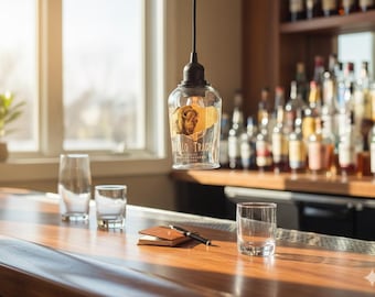 Upcycled Buffalo Trace Bourbon Bottle Pendant Light