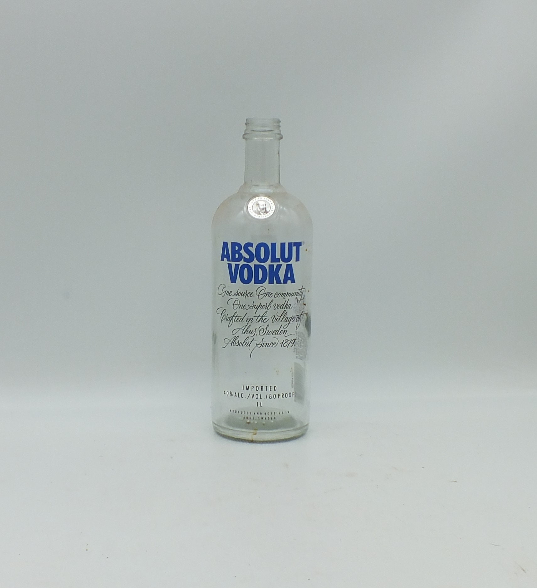 Vodka Empty Absolut Vodka Empty Bottle, Upcycled, Recycled, 1, 2 or 3 Bottles ...