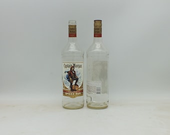 Empty Captain Morgan Spiced Rum Bottle, Upcycled, Recycled, 1, 2 or 3 bottles