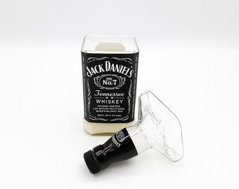 Jack Daniels Candle, Scented Soy Wax, Choose the Fragrance, Cut Liquor Bottle, Many Scents, Gift, Vase, Upcycled, Recycled, Daniel's
