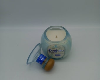 Don Julio Blanco Tequila Candle, Scented Soy Wax, Choose the Fragrance, Cut Liquor Bottle, Many Scents, Gift, Vase, Upcycled, Recycled