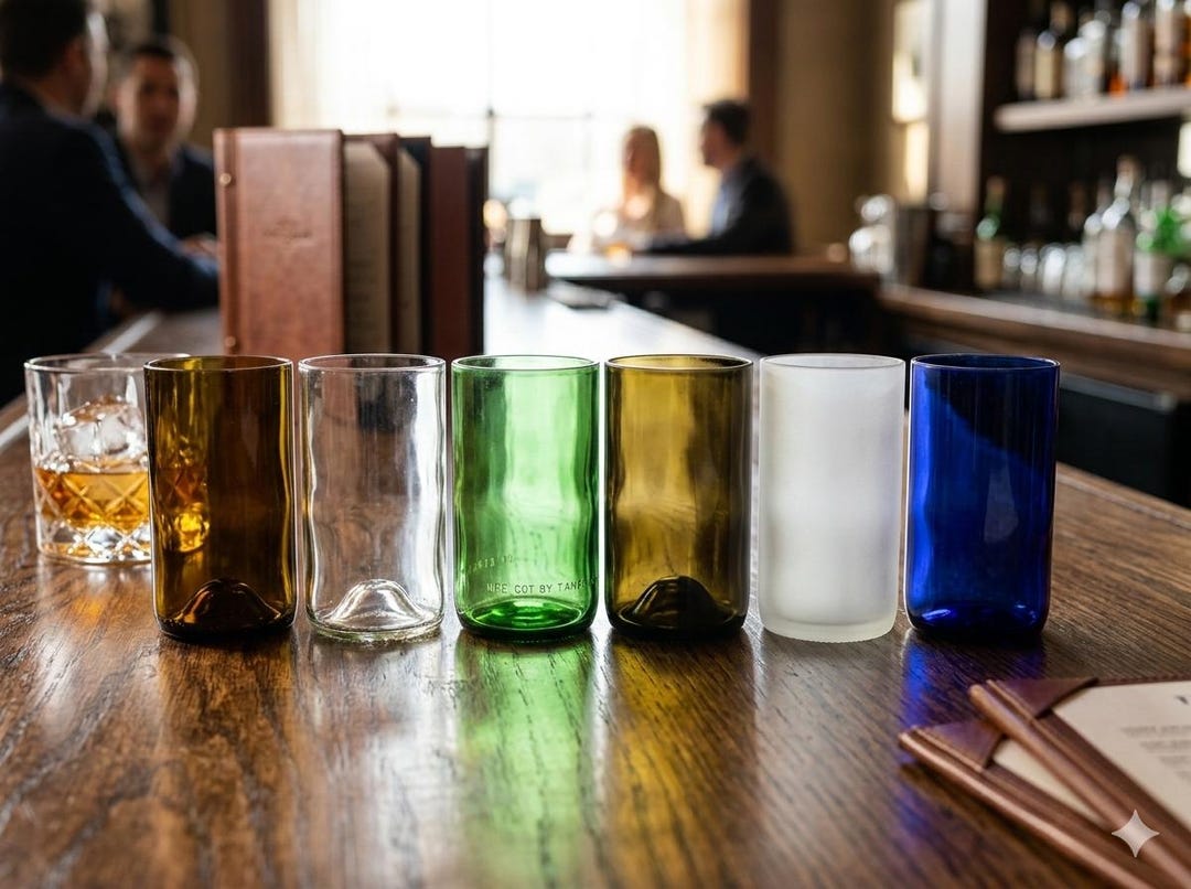 16 Oz Tall Glasses - Tumbler Made From Cut Wine Bottle, Drinking Glasses,  Gift, Recycled to Upcycled, Restaurant / Hotel Water Glass - Etsy