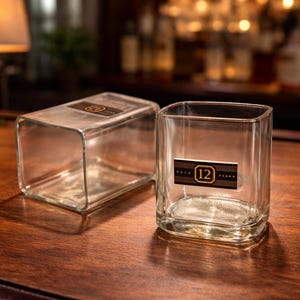 Upcycled Johnnie Walker Black Label Whiskey Glass, Scotch Whisky Gift image 1