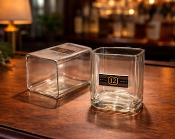 Upcycled Johnnie Walker Black Label Whiskey Glass, Scotch Whisky Gift