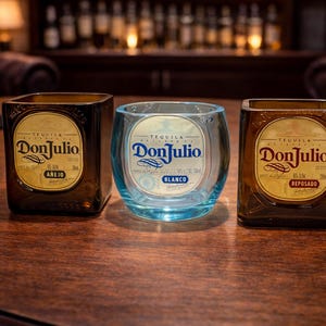 Don Julio Glass, Mexican Tequila, Cut liquor bottle, Drinking glasses, Father's day gift, Blanco, Reposado, Anejo