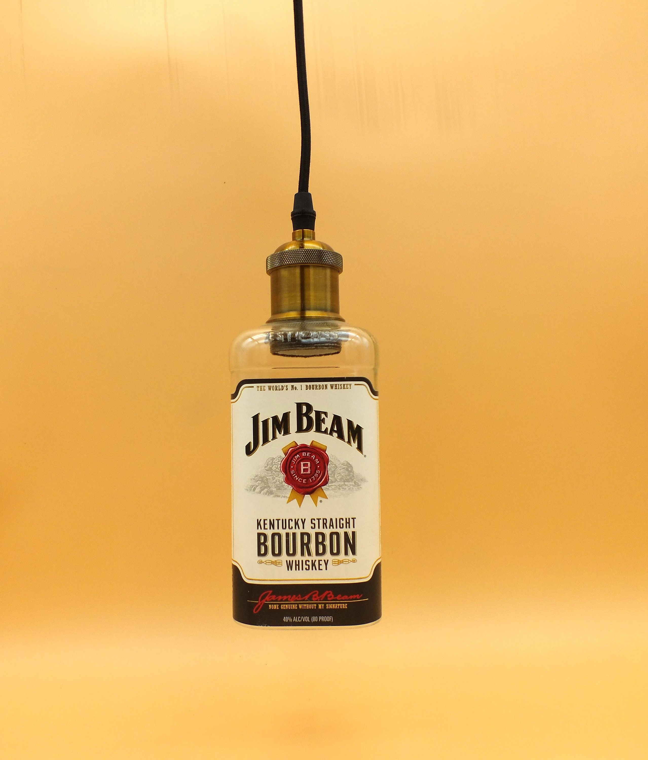 Jim Beam Hanging Light, Lamp, Light Fixture, Cut Bottle 