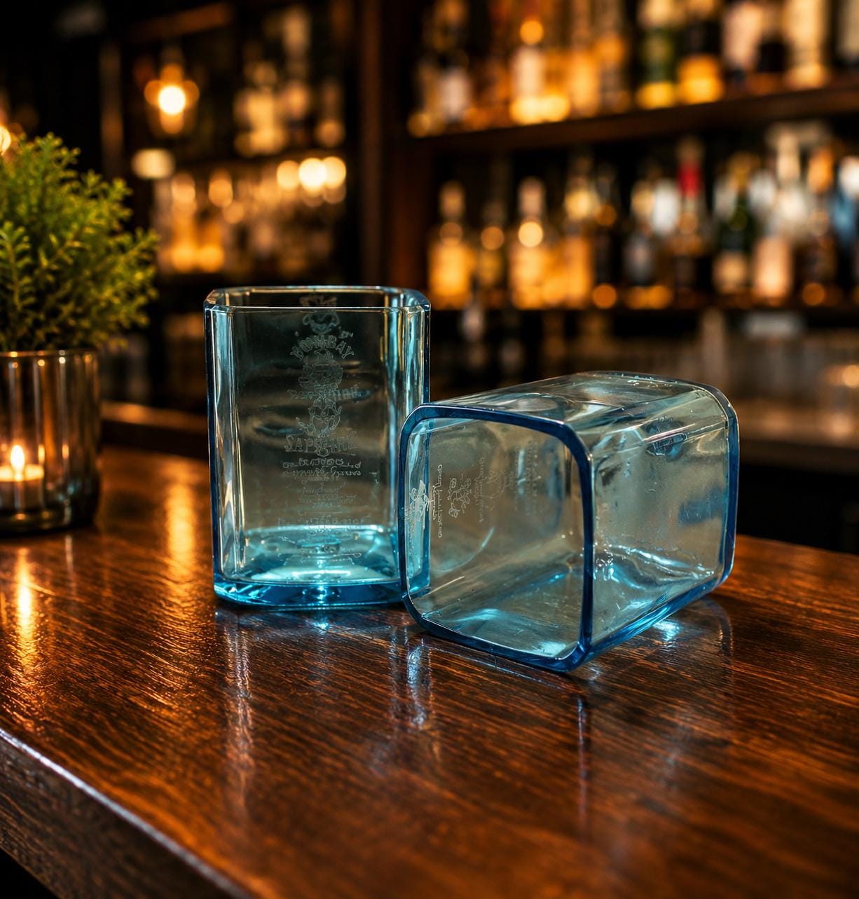 Blue Liquor Bottle - Etsy