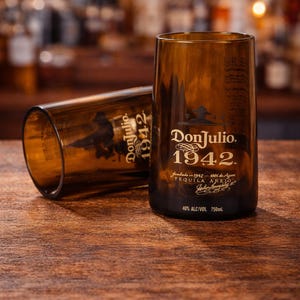 Upcycled Don Julio 1942 Tequila Glass, Repurposed Liquor Bottle
