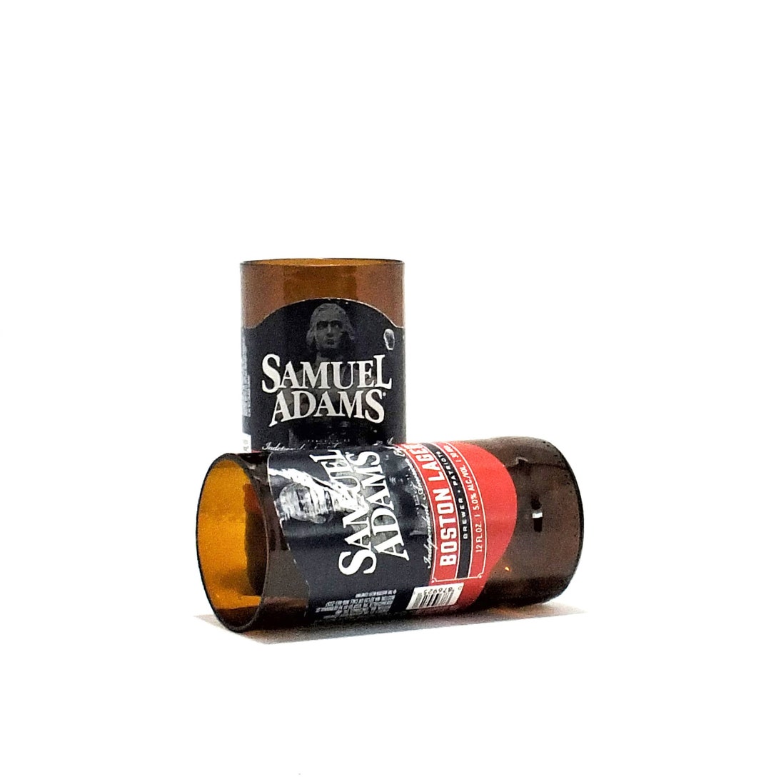 Sam Adams Beer Glass, Drinking Glass, Cut Bottle Glass, Beer Bottle