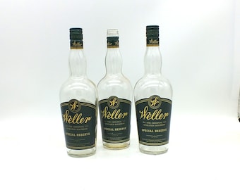 Empty Weller Special Reserve Bottles, Upcycled, Recycled, 1, 2 or 3 bottles