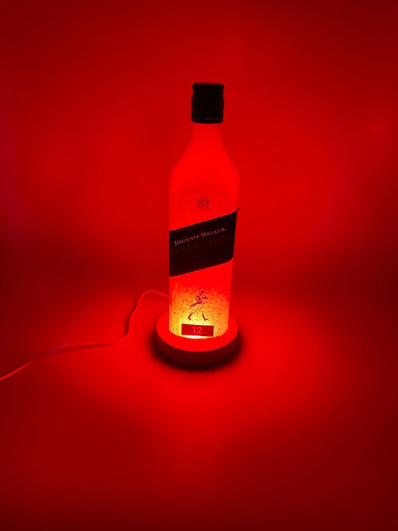 Johnny Walker Black Label Bottle Lamp, Color Changing LED Bar