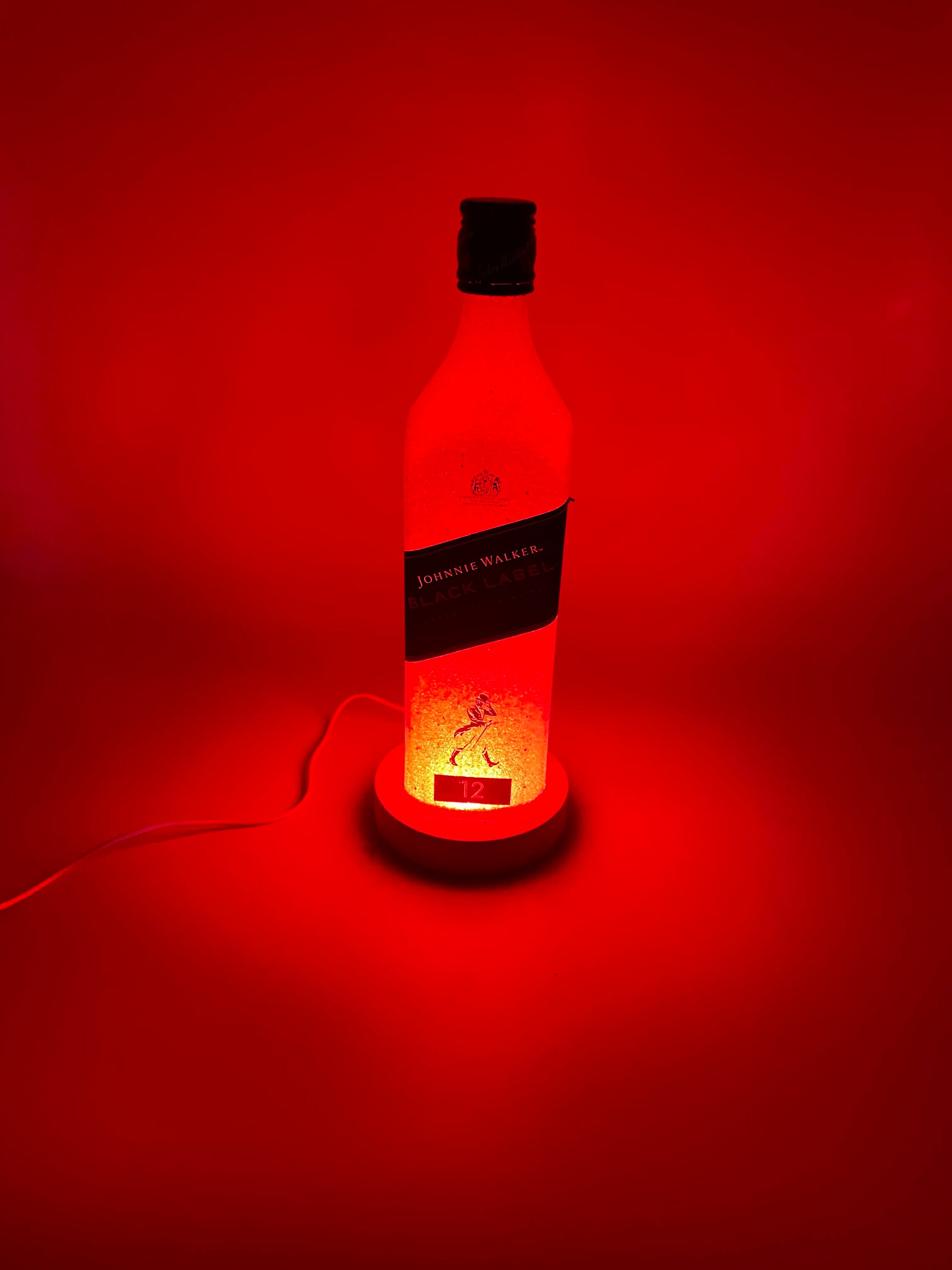 Johnny Walker Black Label Bottle Lamp, Color Changing LED Bar