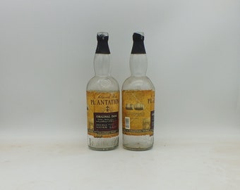 Empty Plantation Original Dark Rum Bottle, Upcycled, Recycled, 1, 2 or 3 bottles