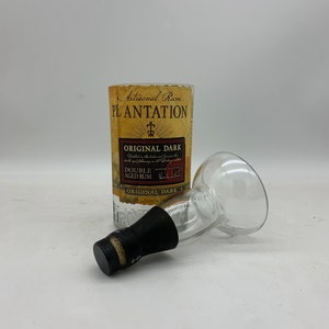 Plantation Original Dark Rum Candle, Scented Soy Wax, Choose the Fragrance, Cut Liquor Bottle, Many Scents, Gift, Vase, Upcycled, Recycled