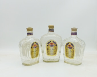 Empty Crown Royal Bottle, Upcycled, Recycled, 1, 2 or 3 bottles