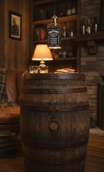 Jack Daniel's Whiskey Bottle Pendant Light | Upcycled Bar Lighting