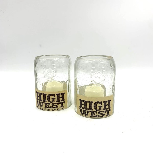 High West Distillery, Candle Screen, Votive, Led Battery Operated, Cut Glass Bottle, Alcohol Container