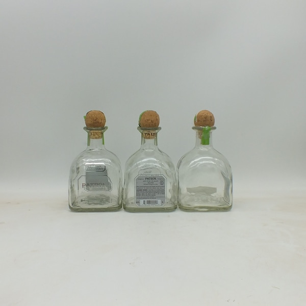 Empty 750 ml Patron Silver Tequila Bottle, Upcycled, Recycled, buy 1, 2 or 3 bottles